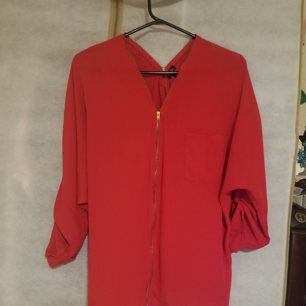 Red work blouse